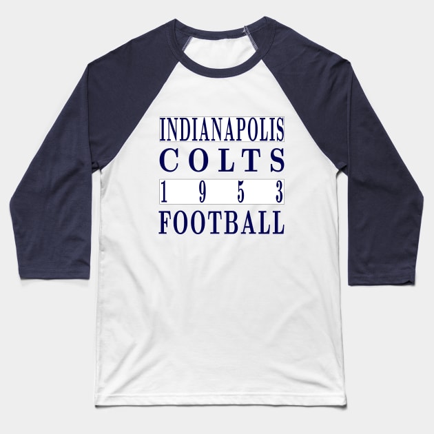 Indianapolis Colts Football Classic Baseball T-Shirt by Medo Creations